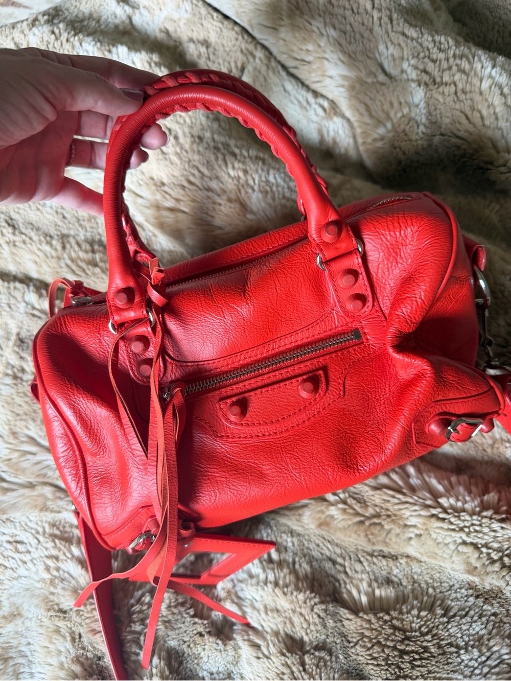 BALENCIAGA mini twiggy in poppy